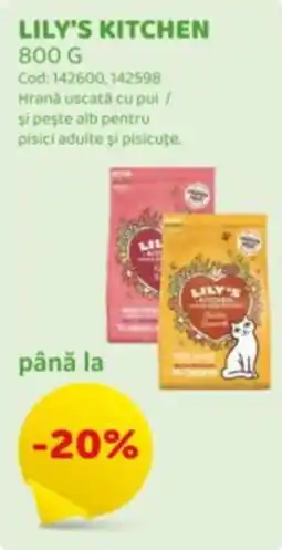 Animax Lily's kitchen hrană uscată cu pui și pește alb pentru pisici adulte și pisicuțe Ofertă