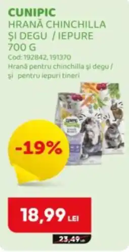 Animax Cunipic hrană chinchilla și degu / iepure Ofertă