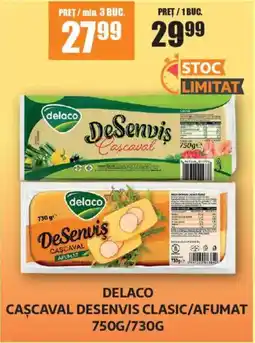 Auchan Delaco cașcaval desenvis clasic/afumat Ofertă