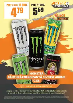 Auchan Monster băutură energizantă diverse arome Ofertă
