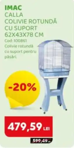 Animax Imac colivie rotundă cu suport Ofertă
