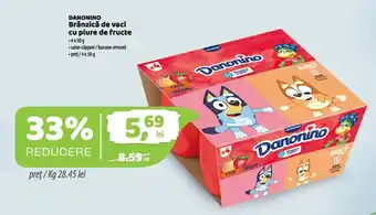 Danonino brânzică de vaci cu piure de fructe