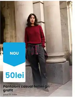 Pepco Pantaloni casual femei gri grafit Ofertă