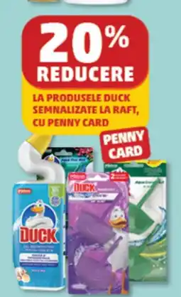Penny La produsele Duck semnalizate la raft, cu penny card Ofertă