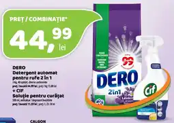 La Doi Pasi Dero detergent automat pentru rufe 2 în 1 + cif soluție pentru curățat Ofertă