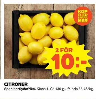 Coop Citroner erbjuda