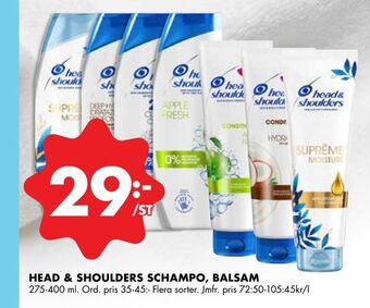 ÖoB Head & shoulders schampo, balsam erbjuda