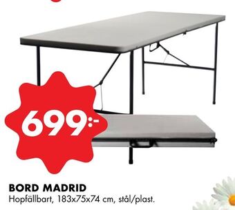 ÖoB Bord madrid erbjuda