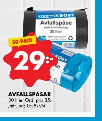 ÖoB Avfallspåsar erbjuda