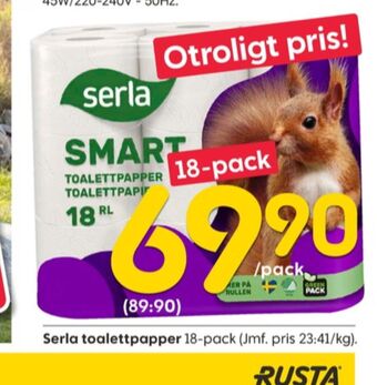 Rusta Smart toalettpapper erbjuda