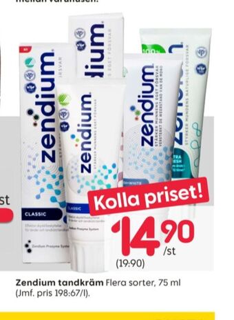 Rusta Zendium tandkräm erbjuda