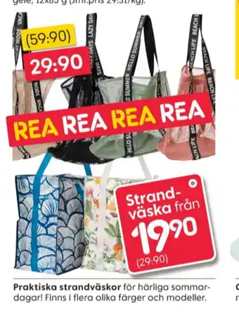 Rusta Friskies strandväskor erbjuda