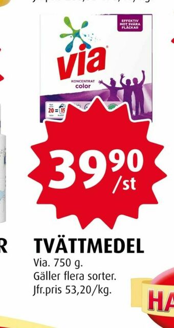 Handlar'n Via Tvättmedel pulver erbjuda
