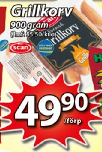 Extra Mjällby Stormarknad Scan Grillkorv erbjuda