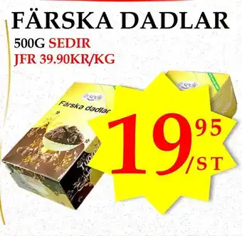 Matmixen Färska dadlar erbjuda