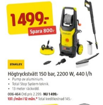 Jula Stanley högtryckstvätt erbjuda