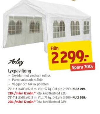 Jula Axley partytält erbjuda