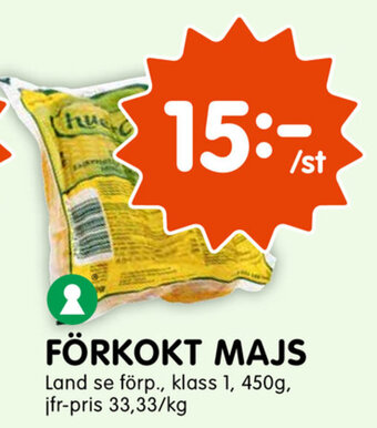 Tempo Förkokt majs 450g erbjuda