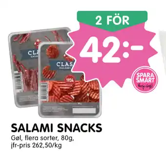 Tempo Salami snacks 2x80g erbjuda