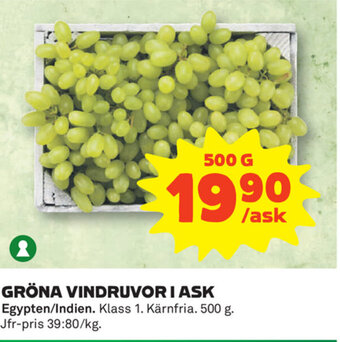 Coop Gröna Vindruvor I Ask erbjuda