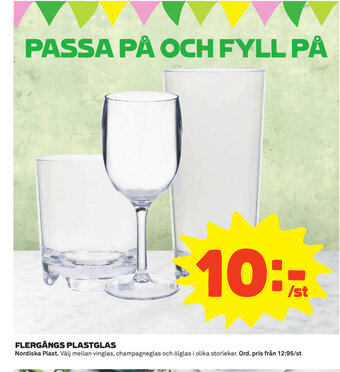 Flergångs Plastglas