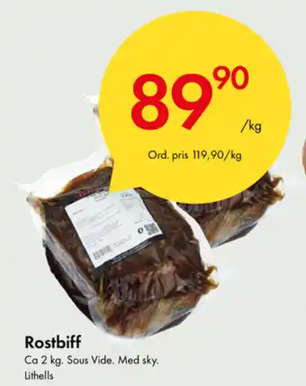 Snabbgross Rostbiff 1kg erbjuda
