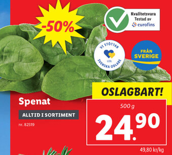 Lidl Spenat erbjuda