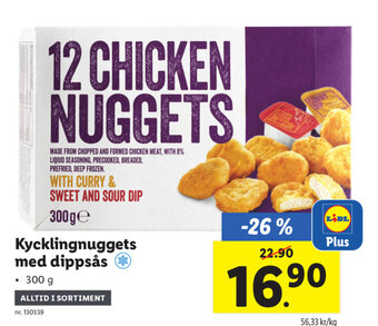 Lidl Kycklingnuggets med dippsås erbjuda