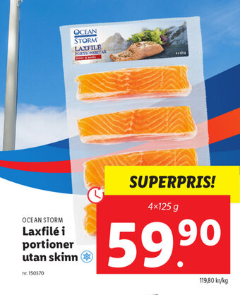Lidl Laxfilé i portioner utan skinn erbjuda