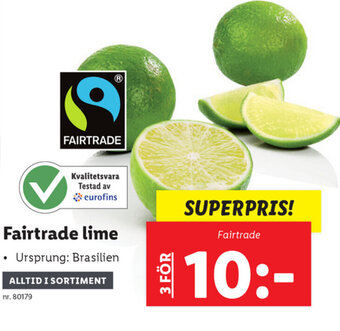 Lidl Fairtrade lime erbjuda
