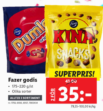 Lidl Fazer godis erbjuda