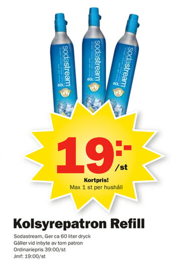 Pekås Kolsyrepatron refill erbjuda