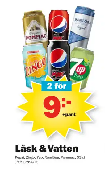 Pekås Läsk & vatten erbjuda