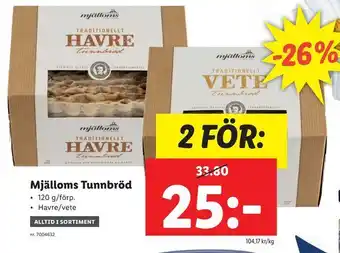 Lidl Mjälloms Tunnbröd erbjuda
