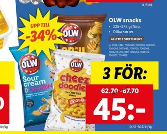 Lidl OLW snacks erbjuda
