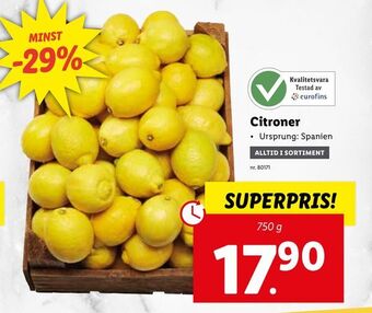 Lidl Citroner erbjuda