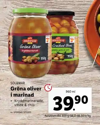 Lidl Gröna oliver i marinad erbjuda
