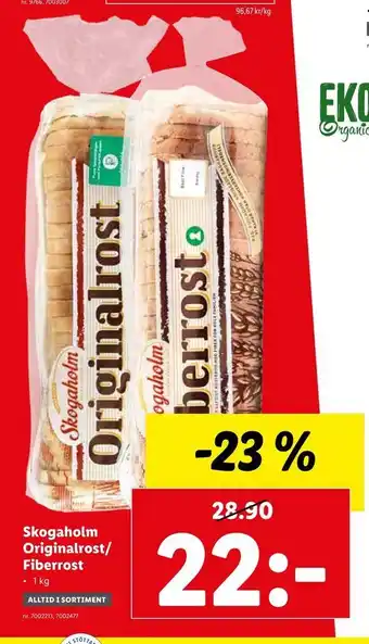 Lidl Skogaholm Originalrost/ Fiberrost erbjuda