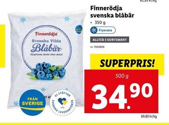 Lidl Finnerödja svenska blåbär erbjuda