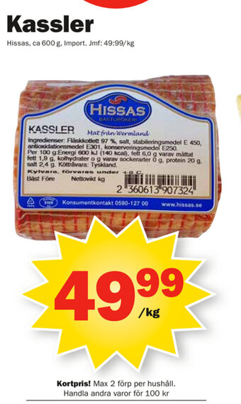 Pekås Kassler erbjuda