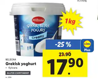 Lidl Grekisk yoghurt 1kg erbjuda