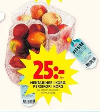 Nektariner I Korg, Persikor I Korg 1kg
