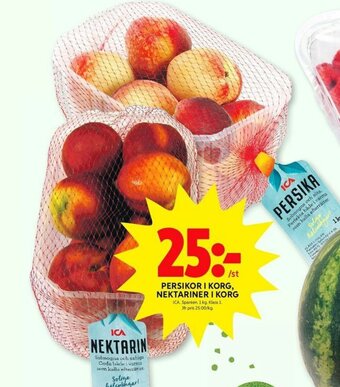 ICA Kvantum Persikor i Korg, Nektariner i Korg erbjuda
