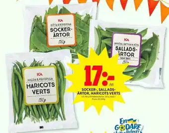 ICA Kvantum Socker-, Sallads Ärtor, Haricots Verts erbjuda