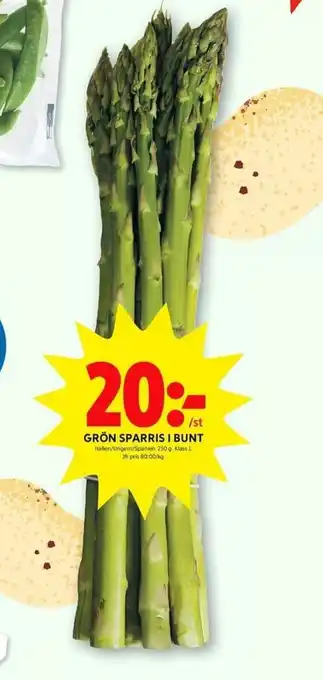 ICA Kvantum Grön sparris 250g erbjuda