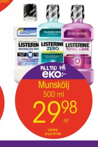 EKO Listerine munskölj erbjuda