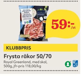 Hemköp Royal greenland räkor med skal erbjuda