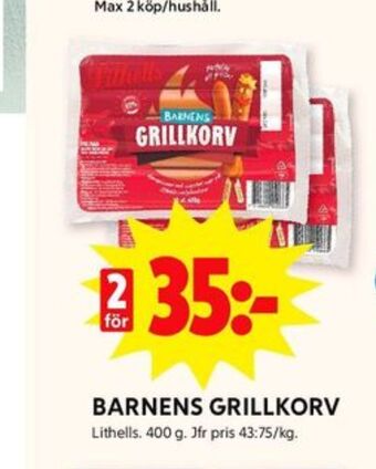 ICA Kvantum Lithells grillkorv erbjuda