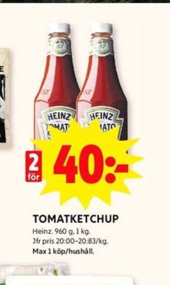 ICA Kvantum Heinz ketchup erbjuda