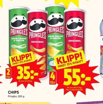 ICA Kvantum Pringles chips erbjuda